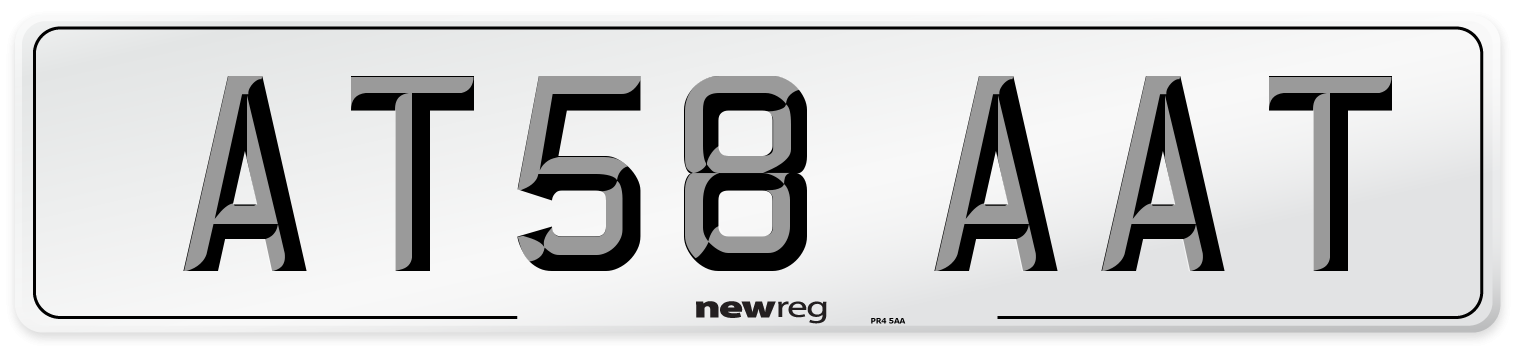 AT58 AAT Number Plate from New Reg